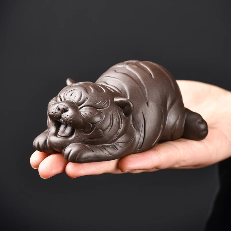 Figurine Tigre Zen en Argile Pourpre