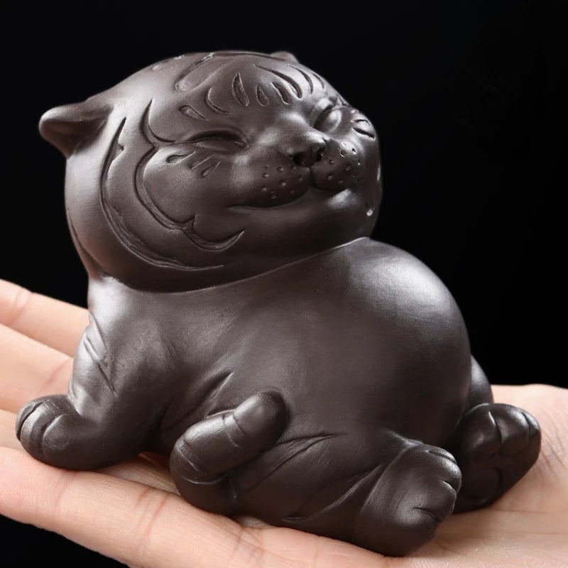 Figurine Tigre Zen en Argile Pourpre