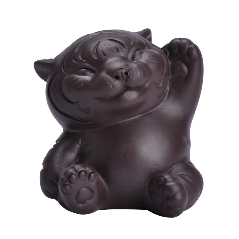 Figurine Tigre Zen en Argile Pourpre